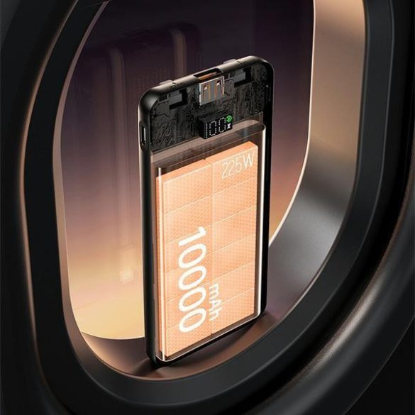AWEI P76K PowerBank 10000 mAh 22.5 W digitális kijelzővel - fekete