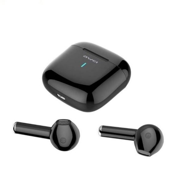 AWEI Bluetooth fülhallgató 5.0 T26 TWS + dokkolóállomás fekete