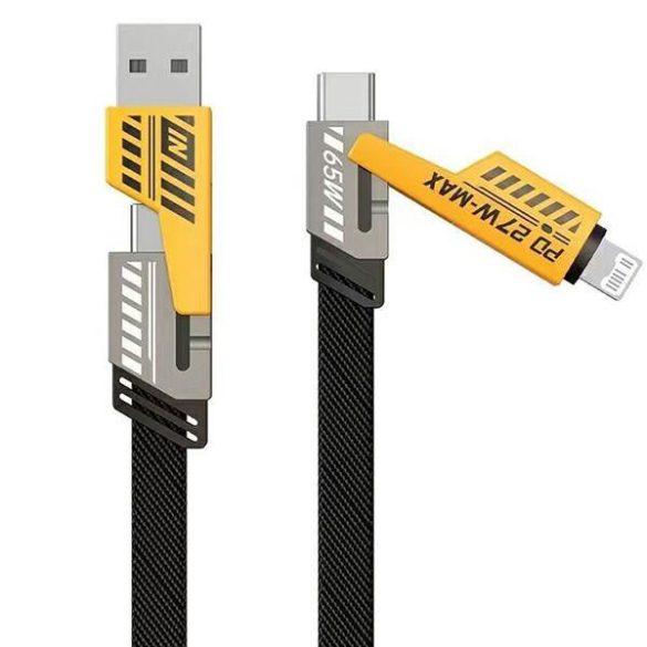 AWEI CL-226 USB-A/Type-C - Lightning/Type-C kábel 1.2m 65W - fekete