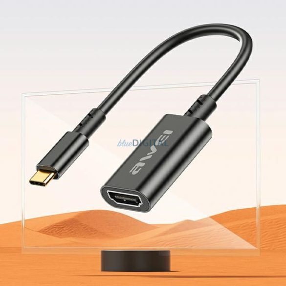 AWEI CL-217T USB-C - HDMI adapter 4k 30Hz - fekete