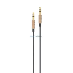   AWEI AUX-001 audió kábel 3.5mm jack - 3.5mm jack - fekete-arany színű