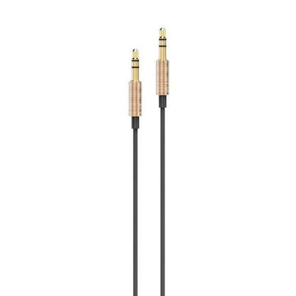 AWEI AUX-001 audió kábel 3.5mm jack - 3.5mm jack - fekete-arany színű