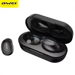   AWEI Bluetooth fülhallgató 5.0 T16 TWS + dokkolóállomás fekete