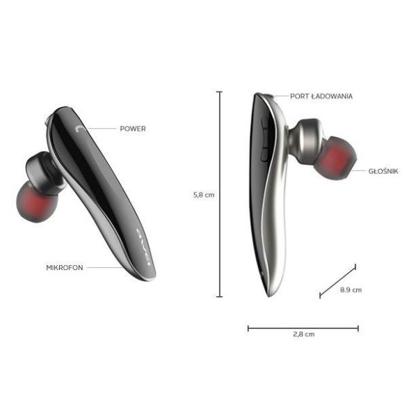 AWEI Bluetooth fülhallgató mono N1 szürke