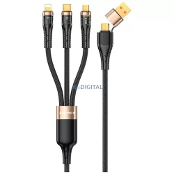   AWEI CL-228 USB-A/Type-C - Type-C/Lightning/micro USB kábel 100W 1.5m - fekete