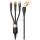 AWEI CL-228 USB-A/Type-C - Type-C/Lightning/micro USB kábel 100W 1.5m - fekete