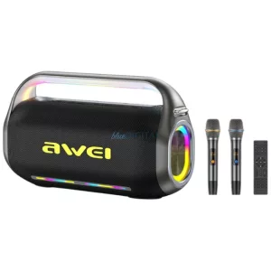 Portable Wireless Speaker AWEI KT20 400W Bluetooth 5.3 with Karaoke Set Black