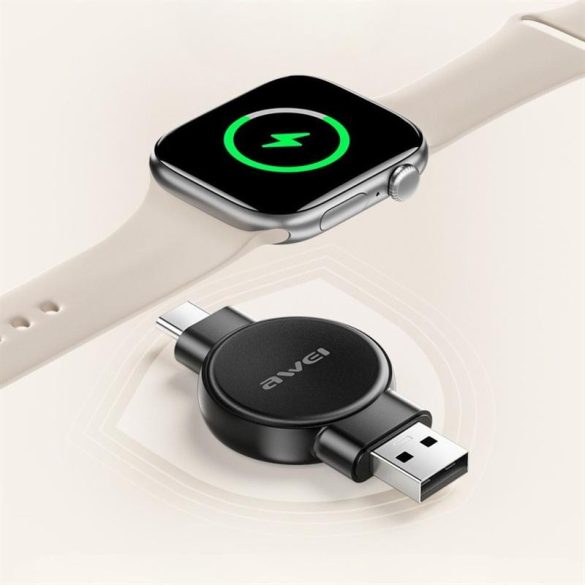 AWEI W26 Apple Watch/Samsung Watch töltő - fekete