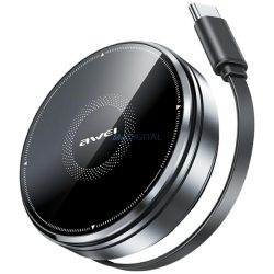   Indukciós töltő 3 1-ben AWEI W27 15W USB-C kábellel Gyors töltés fekete