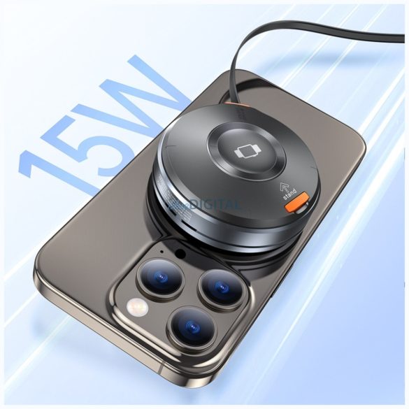 Indukciós töltő 3 1-ben AWEI W27 15W USB-C kábellel Gyors töltés fekete