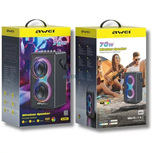AWEI KA15 Bluetooth 5.3 70 W-os vezeték nélküli hangszóró, fekete