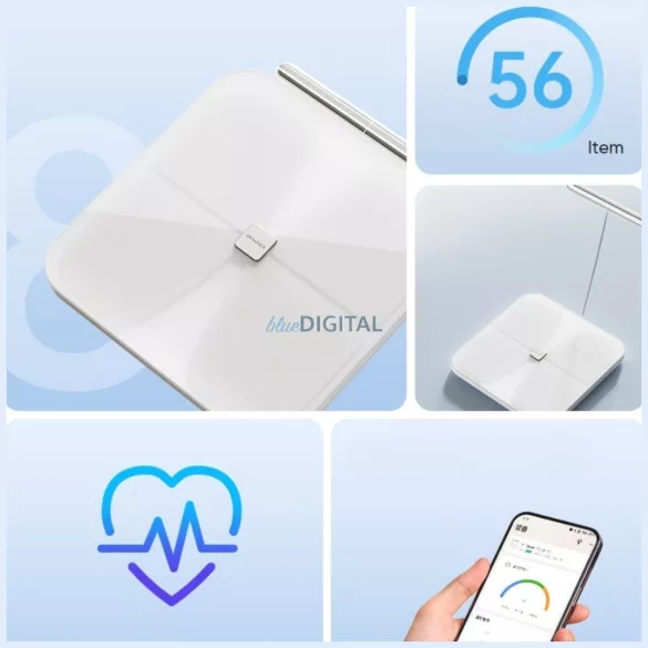 AWEI SS1 többfunkciós testmérleg, Bluetooth 5.0, 500 mAh, fehér
