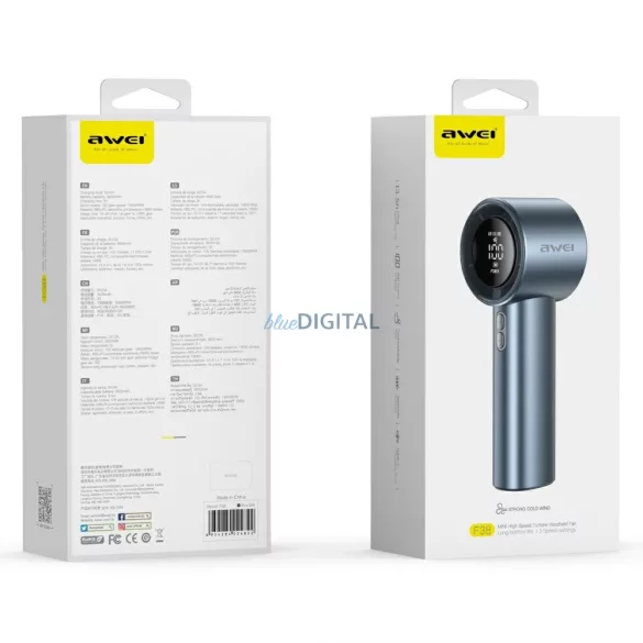 Kézi ventilátor AWEI F38 MINI kék