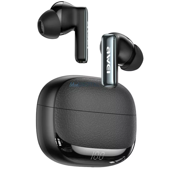 AWEI TA19 ANC TWS Bluetooth 6.0 vezeték nélküli fülhallgató töltőtokkal - fekete