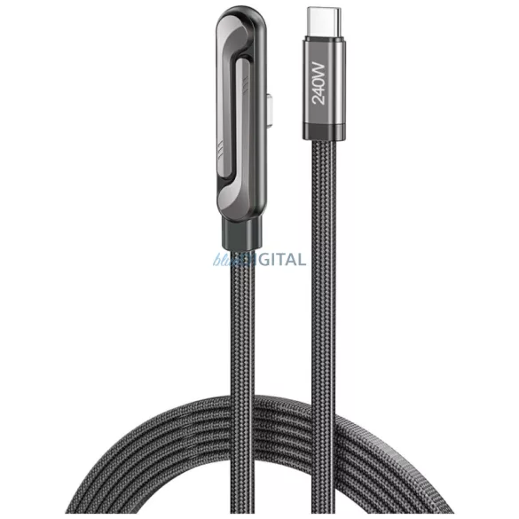 AWEI CM-12C USB-C / USB-C kábel állvánnyal - fekete
