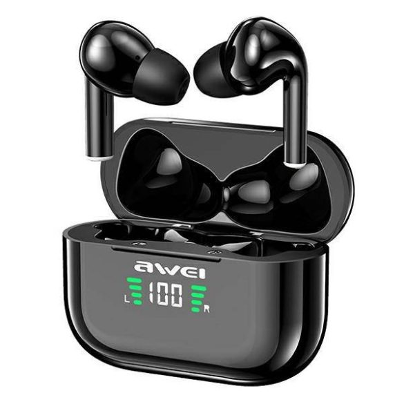 AWEI Bluetooth fülhallgató 5.1 T29P TWS + dokkolóállomás fekete