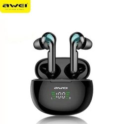   AWEI Bluetooth fülhallgató 5.0 T15P TWS + dokkolóállomás fekete
