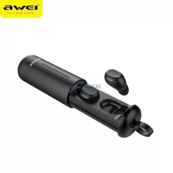   AWEI Bluetooth fülhallgató 5.0 T55 TWS + dokkolóállomás fekete