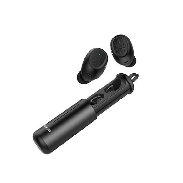 AWEI Bluetooth fülhallgató 5.0 T55 TWS + dokkolóállomás fekete