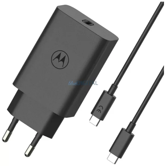 Motorola TurboPower 68W hálózati töltő USB-C, USB-C-USB-C kábellel 1m - fekete