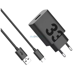 Motorola TurboPower 33W hálózati töltő USB-A, USB-A-USB-C kábellel 1m - fekete