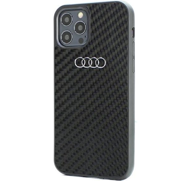 Audi Carbon Fiber iPhone 12/12 Pro 6.1" fekete keménytok  AU-TPUPCIP12P-R8/D2-BK