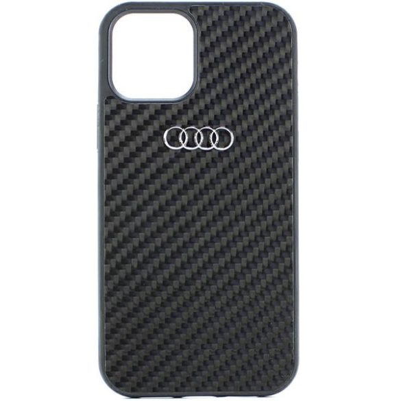 Audi Carbon Fiber iPhone 12/12 Pro 6.1" fekete keménytok  AU-TPUPCIP12P-R8/D2-BK