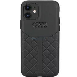   Audi Valódi bőr iPhone 12/12 Pro 6.1" fekete keménytok AU-TPUPCIP12P-Q8/D1-BK