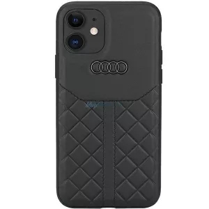 Audi Valódi bőr iPhone 12/12 Pro 6.1" fekete keménytok AU-TPUPCIP12P-Q8/D1-BK