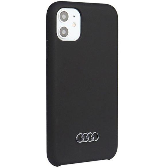 Audi szilikon tok iPhone 12/12 Pro 6.1" fekete keménytok  AU-LSRIP12P-Q3/D1-BK