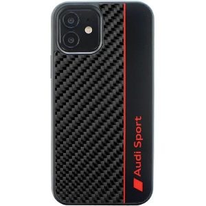 Audi Carbon Fiber Stripe iPhone 12/12 Pro 6.1" fekete keménytok AUS-TPUPCIP12P-R8/D1-BK