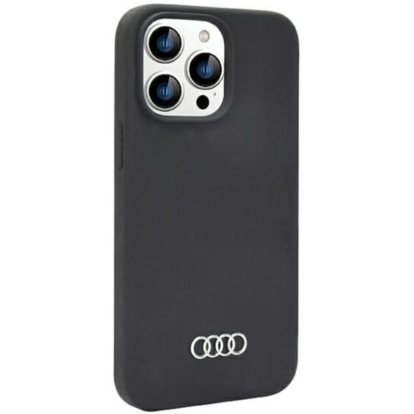 Audi szilikon tok iPhone 14 Pro 6.1" fekete keménytok  AU-LSRIP14P-Q3/D1-BK