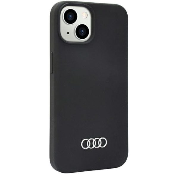 Audi szilikon tok iPhone 14 / 15 / 13 6.1" fekete keménytok AU-LSRIP14-Q3/D1-BK