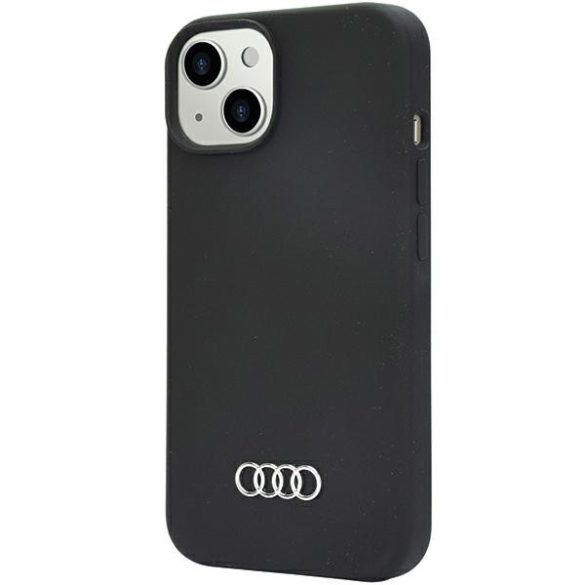 Audi szilikon tok iPhone 14 / 15 / 13 6.1" fekete keménytok AU-LSRIP14-Q3/D1-BK