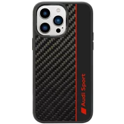   Audi Carbon Fiber Stripe iPhone 14 Pro 6.1" fekete keménytok  AUS-TPUPCIP14P-R8/D1-BK