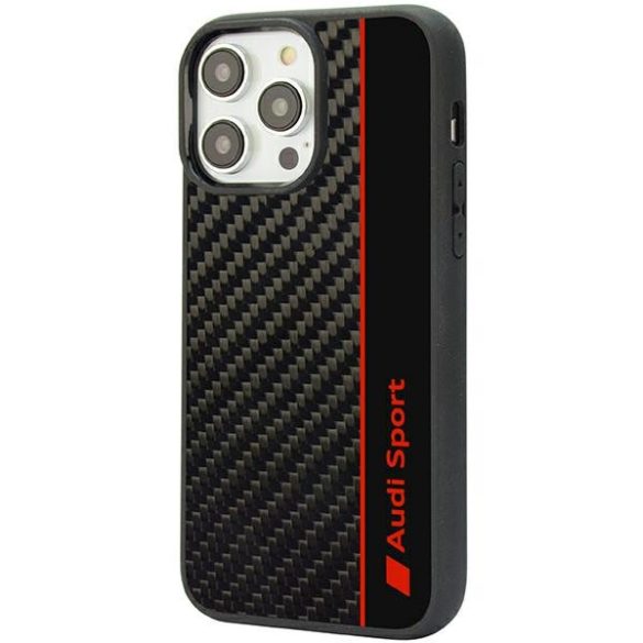 Audi Carbon Fiber Stripe iPhone 14 Pro 6.1" fekete keménytok  AUS-TPUPCIP14P-R8/D1-BK