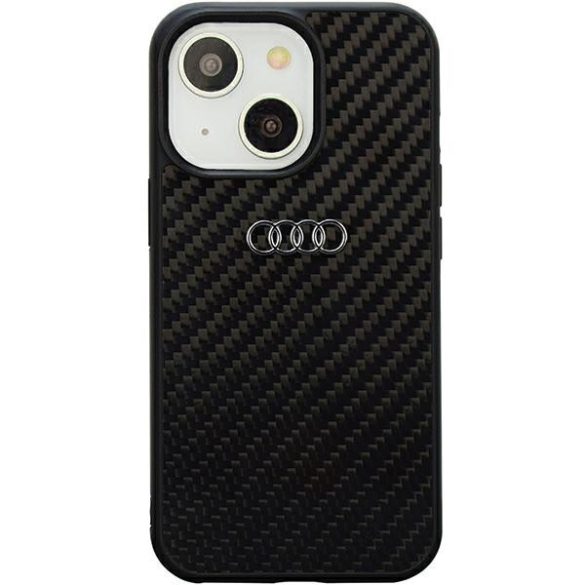 Audi Carbon Fiber iPhone 14 / 15 / 13 6.1" fekete keménytok AU-TPUPCIP14-R8/D2-BK