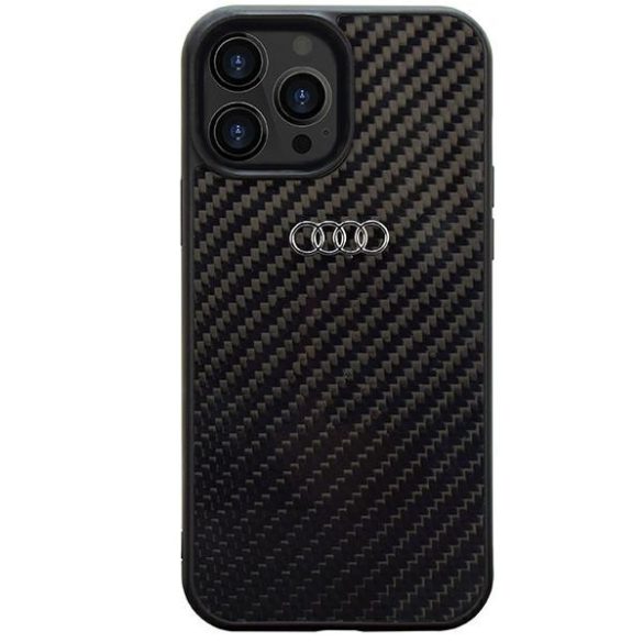 Audi Carbon Fiber iPhone 14 Pro 6.1" fekete keménytok  AU-TPUPCIP14P-R8/D2-BK