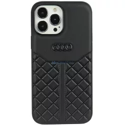   Audi valódi bőr iPhone 13 Pro / 13 6.1" fekete keménytok AU-TPUPCIP13P-Q8/D1-BK