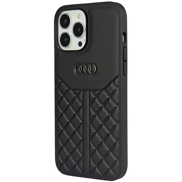 Audi valódi bőr iPhone 13 Pro / 13 6.1" fekete keménytok AU-TPUPCIP13P-Q8/D1-BK