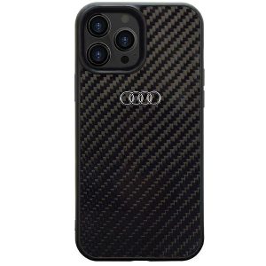 Audi Carbon Fiber iPhone 13 Pro Max 6.7" fekete keménytok  AU-TPUPCIP13PM-R8/D2-BK