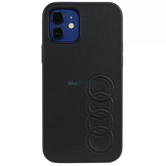 Audi Szintetikus bőr iPhone 12/12 Pro 6.1" fekete keménytok  AU-TPUPCIP12P-TT/D1-BK