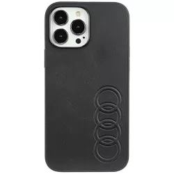   Audi Szintetikus bőr iPhone 13 Pro Max 6.7" fekete keménytok  AU-TPUPCIP13PM-TT/D1-BK