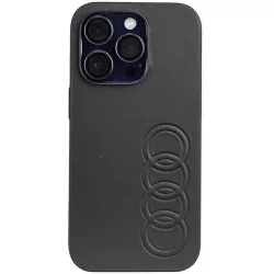   Audi Szintetikus bőr iPhone 14 Pro 6.1" fekete keménytok AU-TPUPCIP14P-TT/D1-BK