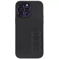   Audi Szintetikus bőr iPhone 14 Pro Max 6.7" fekete keménytok AU-TPUPCIPCIP14PM-TT/D1-BK