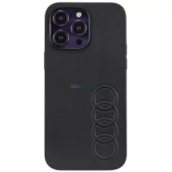   Audi Szintetikus bőr iPhone 14 Pro Max 6.7" fekete keménytok AU-TPUPCIPCIP14PM-TT/D1-BK