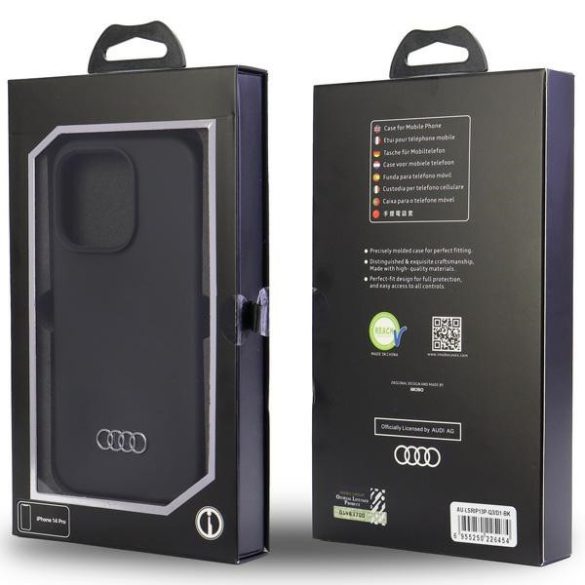 Audi szilikon tok iPhone 13 Pro / 13 6.1" fekete keménytok AU-LSRIP13P-Q3/D1-BK