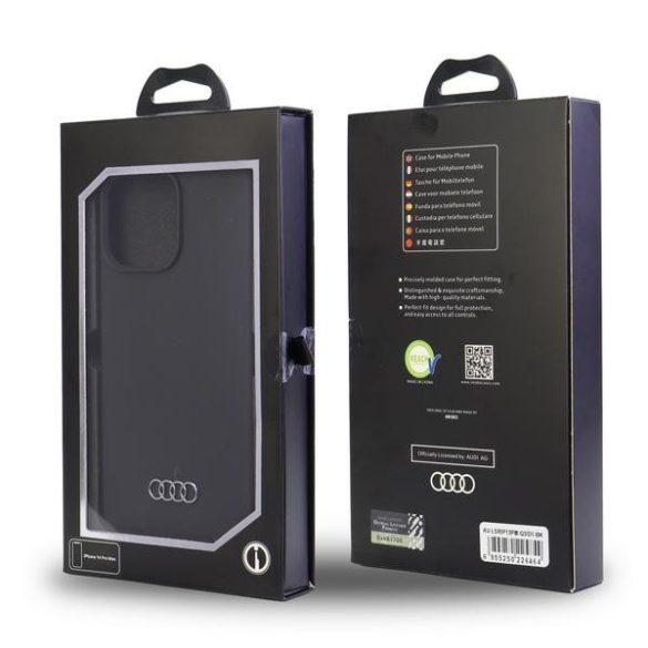 Audi szilikon tok iPhone 13 Pro Max 6.7" fekete keménytok  AU-LSRIP13PM-Q3/D1-BK