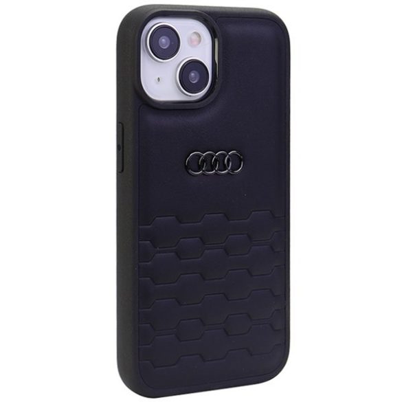 Audi GT Szintetikus bőr iPhone 15 / 14 / 13 6.1" fekete keménytok AU-TPUPCIP15-GT/D2-BK