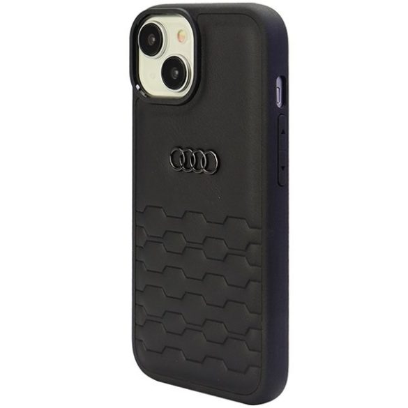 Audi GT Szintetikus bőr iPhone 15 / 14 / 13 6.1" fekete keménytok AU-TPUPCIP15-GT/D2-BK